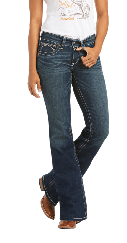 Ariat R.E.A.L. Mid Rise Stretch Whipstitch Bootcut Jeans for