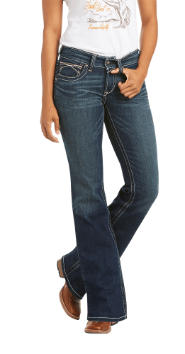 R.E.A.L. Mid Rise Stretch Whipstitch Boot Cut Jean