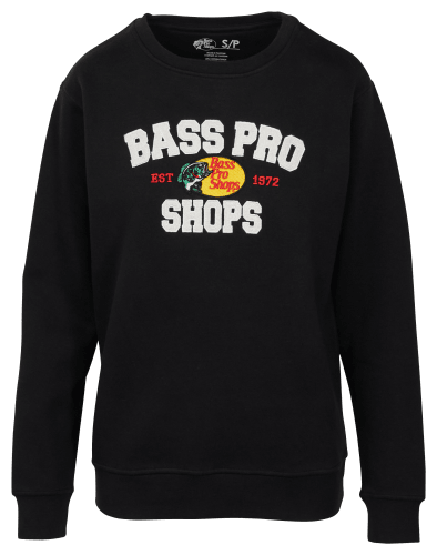 Bass Pro Shops Logo Crew-Neck Long-Sleeve Sweatshirt for Ladies - Flint Stone - S