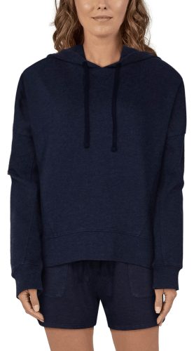 Ribbed discount sleeve hoodie