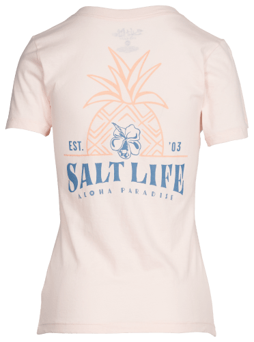 Salt Life Women's Pineapple Resort Cotton T-Shirt, Pink Pearl, M