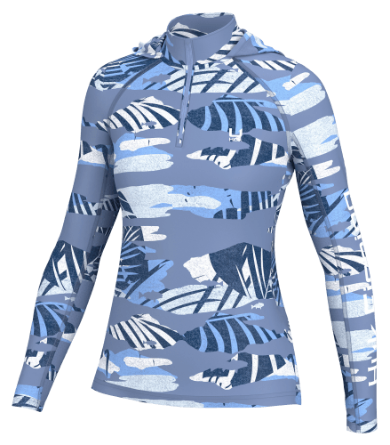Huk Icon Tropicamo Quarter Zip Hoodie for Ladies Cabela s