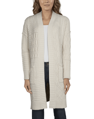 Pro Reflections Natural Mixed-Stitch Cardigan Ladies Bass Shops for |