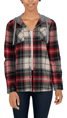 Natural Reflections Hooded Flannel Long Sleeve Shirt for Ladies Bass Pro Shops