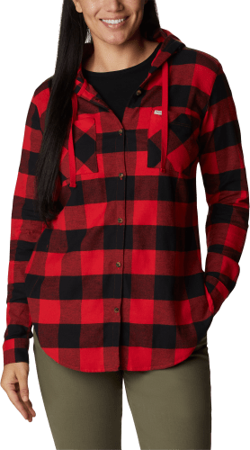Hooded check shirt womens sale