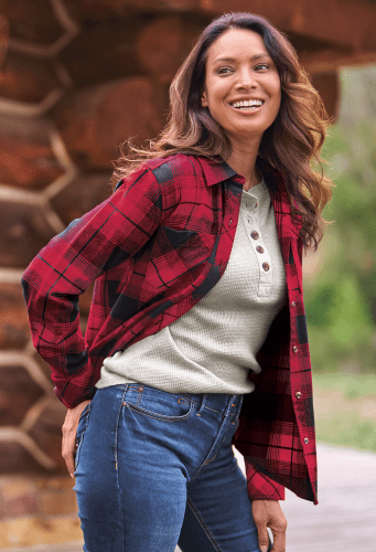 Plaid sweatshirt womens 2025