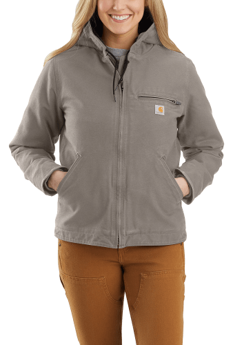 Carhartt Men's Washed Duck Sherpa-Lined Jacket Brown XL