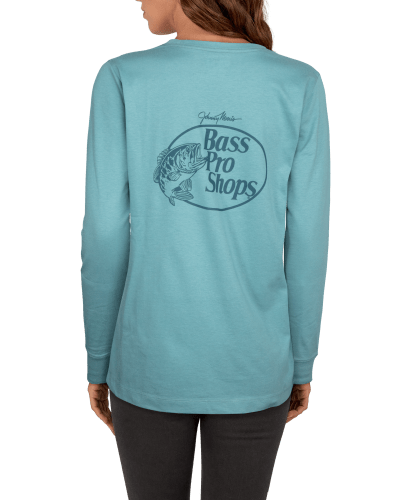 Bass Pro Shops Original Logo Printed Long-Sleeve T-Shirt for Ladies - Teal - L