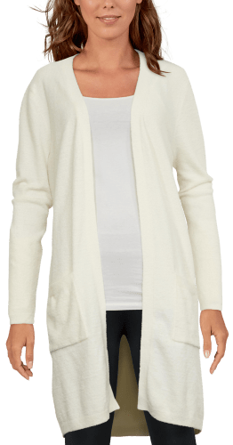 Ladies long white cardigan 2025