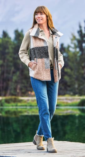Natural reflections flannel vest outlet