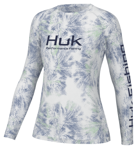 Huk Aqua Dye Pursuit Long-Sleeve Crew-Neck Shirt for Ladies