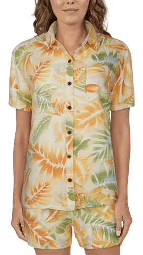 Natural Reflections Tropical Resort Short-Sleeve Button-Down Shirt For  Ladies
