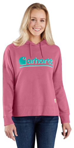 Carhartt Women s Tencel Fiber Series Loose Fit Graphic Hooded Sweatshirt Woodrose XL