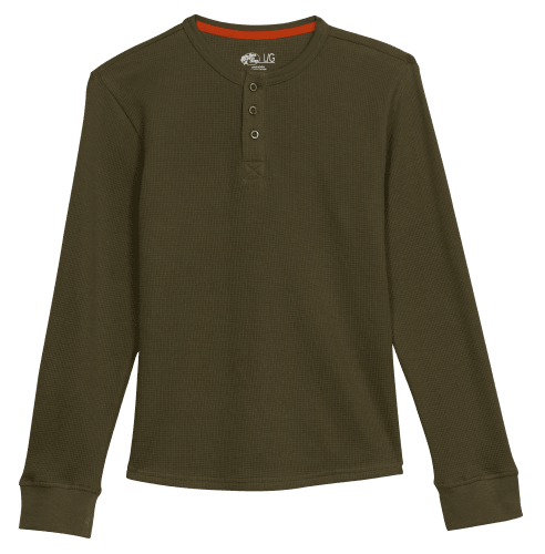 Bass Pro Shops Thermal Long Sleeve Henley for Kids Autumn Maple L