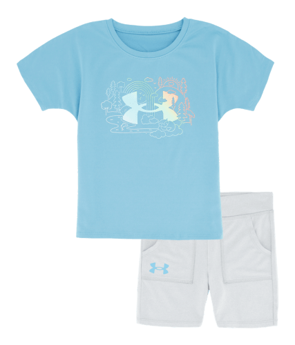 Under Armour Gradient Nature Short Sleeve T Shirt and Shorts Set for Babies or Toddler Girls