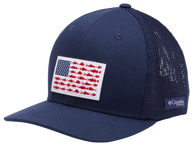 PFG Mesh Fish Flag Ball Cap - Hats, Columbia