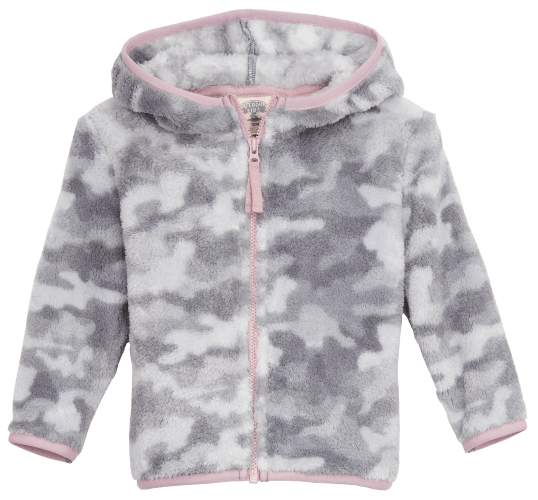 Outdoor Kids Cozy Fleece Full Zip Long Sleeve Hoodie for Babies