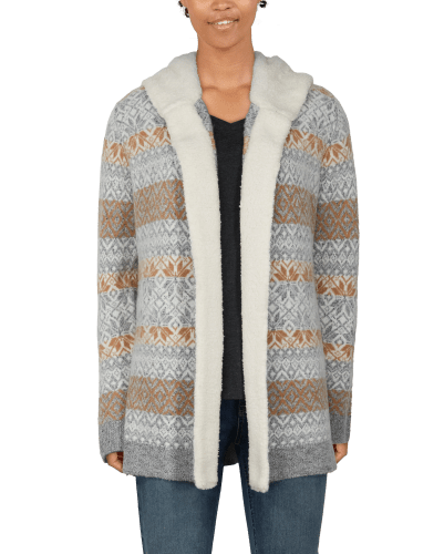 Sherpa sweater cardigan sales