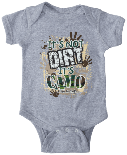 Bass Pro Shops It s Not Dirt It s Camo Short Sleeve Bodysuit for Babies