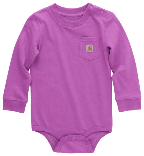 Carhartt Long Sleeve Pocket Bodysuit Infants Caviar Black 12M