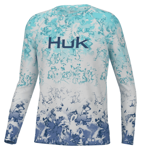 Huk Youth Fin Fade Pursuit Long-Sleeve Shirt, Youth Small, Island Paradise