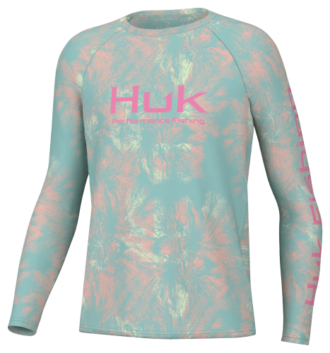 Huk Pursuit All Over Print Performance Long-Sleeve Shirt for Kids