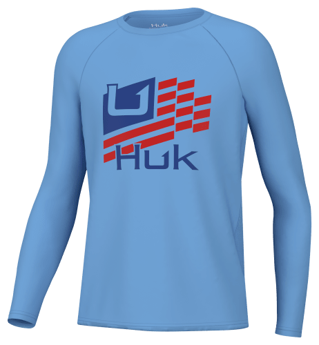 Huk Pursuit Stripes Performance Long-Sleeve Crew for Kids
