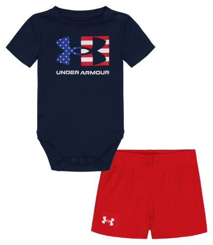 Under Armour Freedom Icon Flag Short-Sleeve Bodysuit and Shorts Set for  Babies