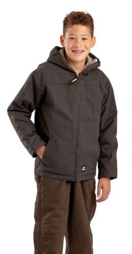 Berne Sherpa-Lined Softstone Duck Hooded Jacket for Kids