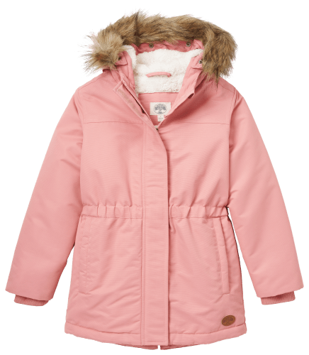 Parka with pink 2025 fur trim