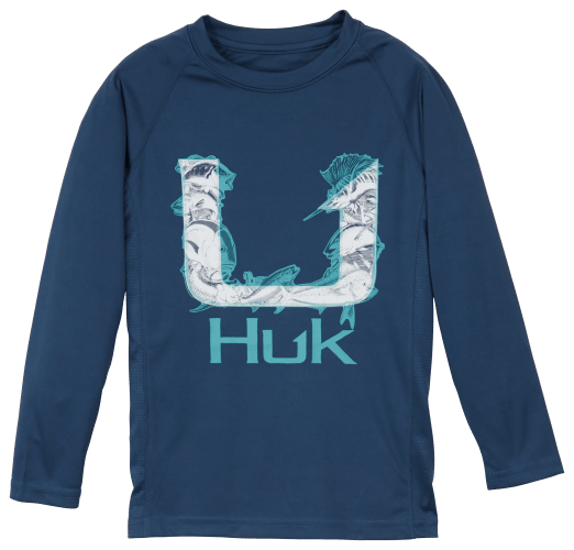 Huk Fish Story Pursuit Knit Raglan Long-Sleeve Shirt for Kids