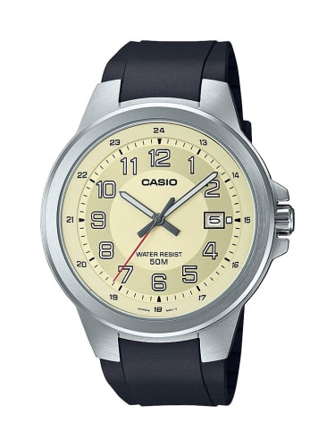 Casio men's black resin strap watch new arrivals
