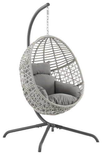 NewHome Egg Chair Cushion Hanging Basket Seat Cushion Egg Swing Chair Pad in Grey