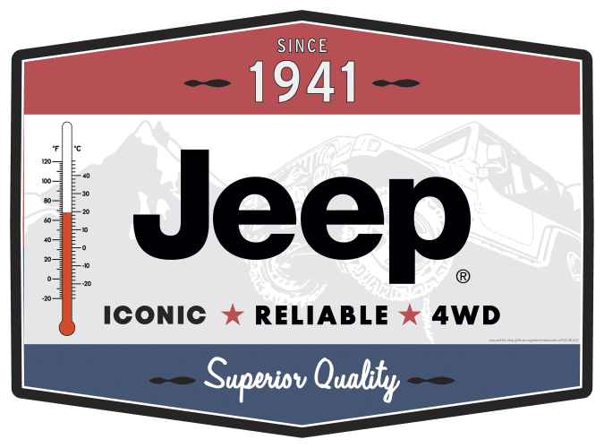 Open Road Brands Jeep Thermometer Sign