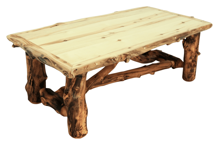 Outdoor log coffee shop table