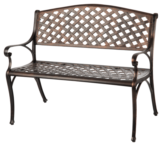 Cast aluminum sales patio bench