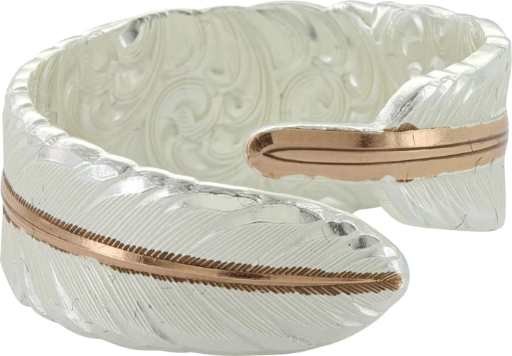 Montana Silversmiths Silver and Rose Gold Feather Ring