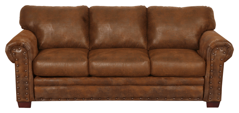 Rancho rustic brown online buckskin sofa