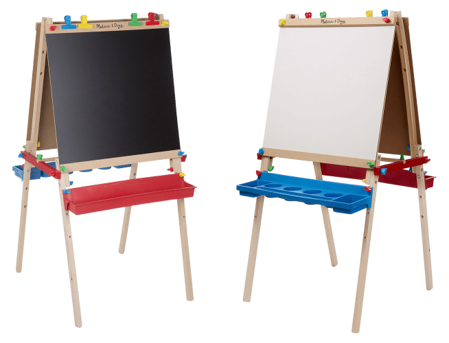 Kids Art Easel with Paper Roll Double-Sided Regulable Drawing Easel Plank