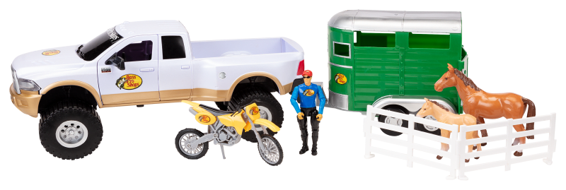 Bass Pro Shops Licensed Deluxe Dodge Ram and Horse Trailer Adventure Truck  Playset for Kids