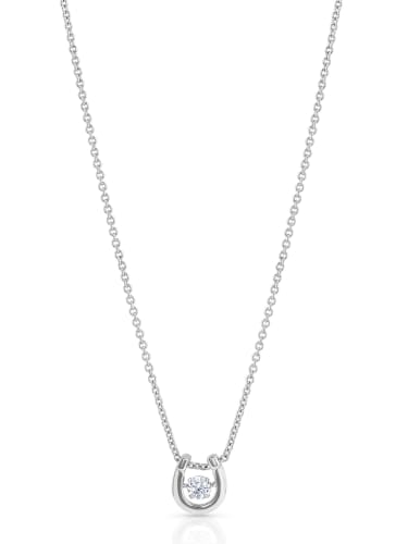 Montana Silversmiths Dancing Birthstone Horseshoe Necklace Bass