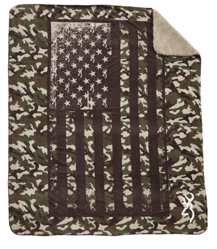White River Home Browning Flag Micro Mink Throw