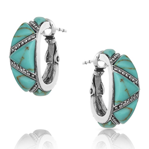 Montana Silversmiths Turquoise Wedge Hoop Earrings Bass Pro Shops