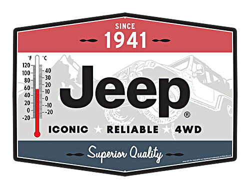 Open Road Brands Jeep Metal Wall Thermometer