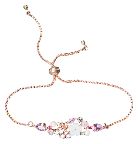 Amanda Blu Multi Pink Flower Rose Gold Bracelet