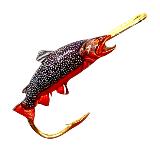 Hookits Brook Trout Fishing Hook Hat Pin Clip