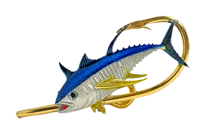 Hookits Yellow Fin Tuna Fishing Hook Hat Pin Clip