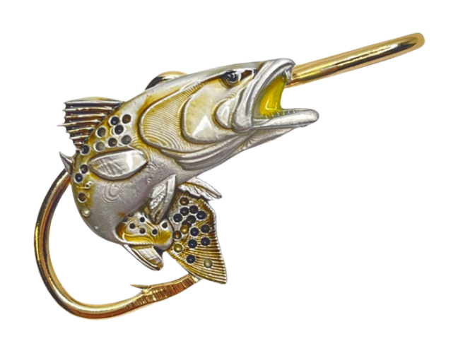 Hookits Speckle Trout Fishing Hook Hat Pin Clip