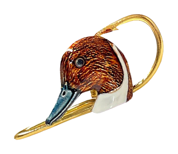 Hookits Pintail Duck Head Fishing Hook Hat Pin Clip