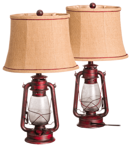 Vintage Electric Oil Lantern Lamp - Rustic Finish